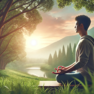 A person practicing mindfulness meditation to reduce stress and improve focus.