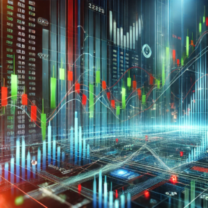 Stock market graph showing price movements and trading trends
