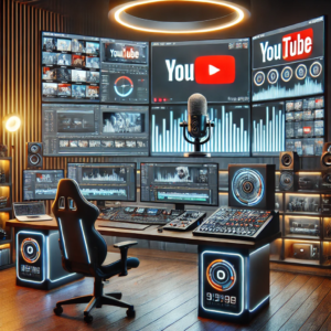 YouTube content creators working on video editing and marketing