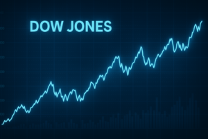 A dynamic graph illustrating the fluctuations of the Dow Jones Industrial Average, representing market trends and investor sentiment.