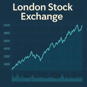 A digital graph illustrating the performance of the London Stock Exchange, showing recent trends and key financial data.